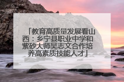教育高质量发展看山西：乡宁县职业中学和紫砂大师吴志文合作培养高素质技能人才