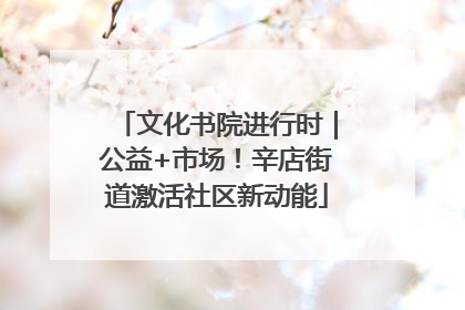文化书院进行时｜公益+市场！辛店街道激活社区新动能
