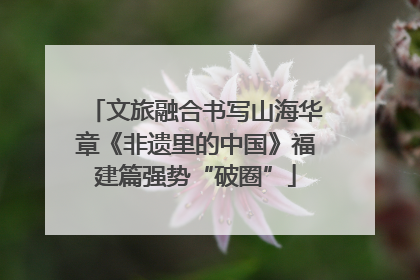 文旅融合书写山海华章《非遗里的中国》福建篇强势“破圈”