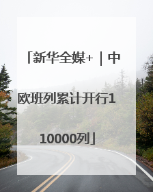 新华全媒+｜中欧班列累计开行110000列