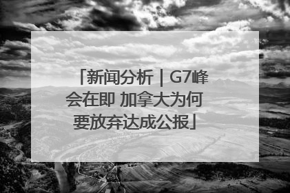 新闻分析｜G7峰会在即 加拿大为何要放弃达成公报