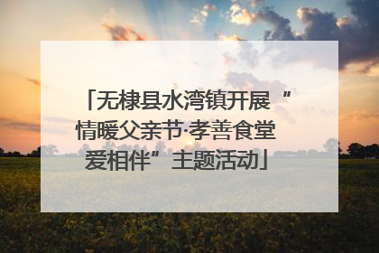无棣县水湾镇开展“情暖父亲节·孝善食堂爱相伴”主题活动