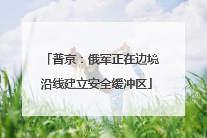 普京：俄军正在边境沿线建立安全缓冲区