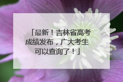 最新！吉林省高考成绩发布，广大考生可以查询了！