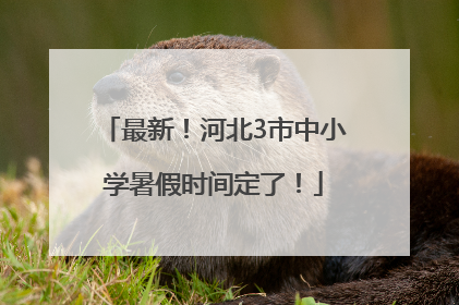 最新！河北3市中小学暑假时间定了！