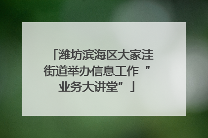 潍坊滨海区大家洼街道举办信息工作“业务大讲堂”