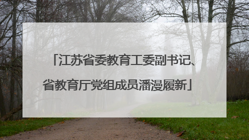 江苏省委教育工委副书记、省教育厅党组成员潘漫履新
