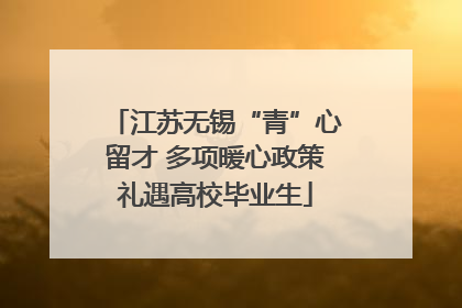 江苏无锡“青”心留才 多项暖心政策礼遇高校毕业生