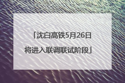 沈白高铁5月26日将进入联调联试阶段
