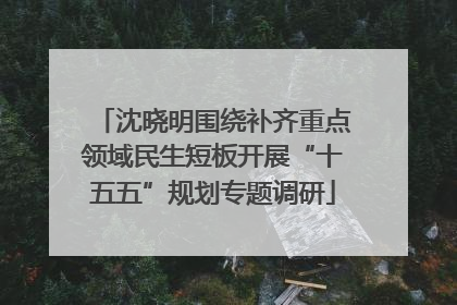 沈晓明围绕补齐重点领域民生短板开展“十五五”规划专题调研