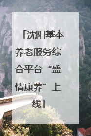 沈阳基本养老服务综合平台“盛情康养”上线
