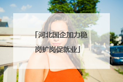 河北国企加力稳岗扩岗促就业