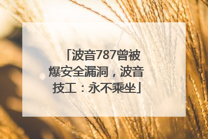 波音787曾被爆安全漏洞，波音技工：永不乘坐