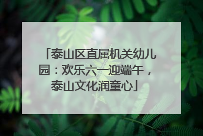 泰山区直属机关幼儿园：欢乐六一迎端午，泰山文化润童心