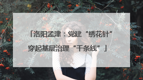 洛阳孟津：党建“绣花针”穿起基层治理“千条线”