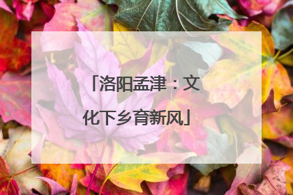洛阳孟津：文化下乡育新风