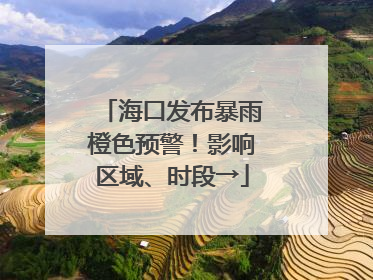 海口发布暴雨橙色预警！影响区域、时段→