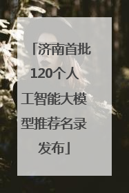 济南首批120个人工智能大模型推荐名录发布