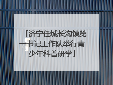 济宁任城长沟镇第一书记工作队举行青少年科普研学