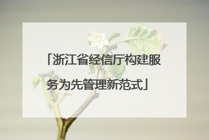 浙江省经信厅构建服务为先管理新范式