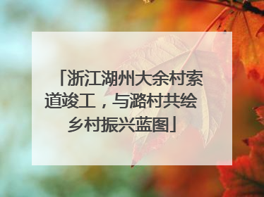 浙江湖州大余村索道竣工，与潞村共绘乡村振兴蓝图