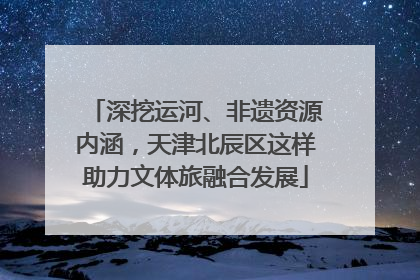 深挖运河、非遗资源内涵，天津北辰区这样助力文体旅融合发展