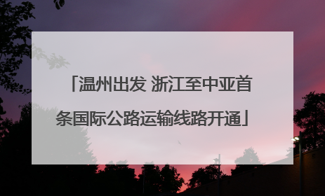 温州出发 浙江至中亚首条国际公路运输线路开通