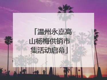 温州永嘉高山杨梅供销市集活动启幕