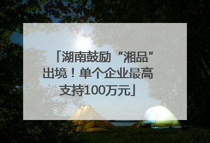湖南鼓励“湘品”出境！单个企业最高支持100万元