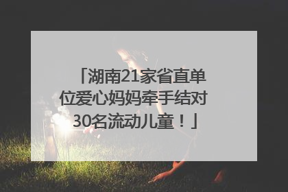 湖南21家省直单位爱心妈妈牵手结对30名流动儿童！
