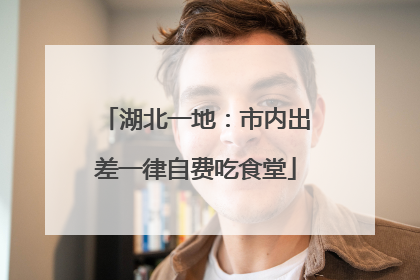 湖北一地：市内出差一律自费吃食堂