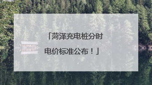 菏泽充电桩分时电价标准公布！