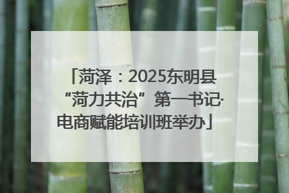 菏泽：2025东明县“菏力共治”第一书记·电商赋能培训班举办