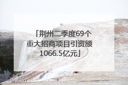荆州二季度69个重大招商项目引资额1066.5亿元