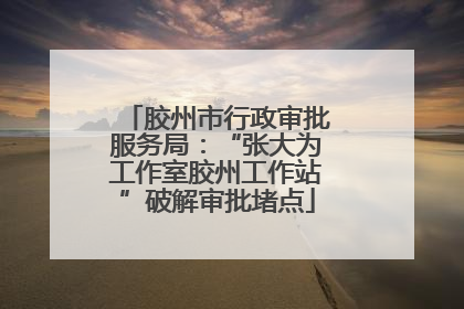 胶州市行政审批服务局：“张大为工作室胶州工作站”破解审批堵点