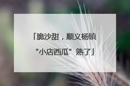 脆沙甜，顺义杨镇“小店西瓜”熟了