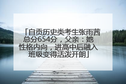 自贡历史类考生张雨茜总分654分，父亲：她性格内向，进高中后融入班级变得活泼开朗
