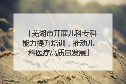 芜湖市开展儿科专科能力提升培训，推动儿科医疗高质量发展