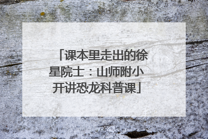 课本里走出的徐星院士：山师附小开讲恐龙科普课