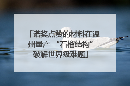 诺奖点赞的材料在温州量产 “石榴结构”破解世界级难题