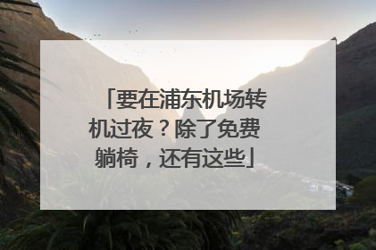 要在浦东机场转机过夜？除了免费躺椅，还有这些