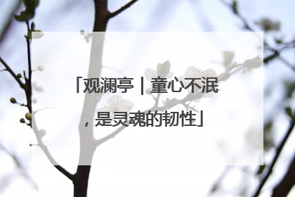 观澜亭｜童心不泯，是灵魂的韧性