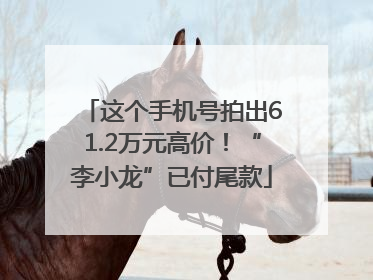 这个手机号拍出61.2万元高价！“李小龙”已付尾款