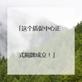 这个质促中心正式揭牌成立！