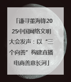 谦寻董海锋2025中国网络文明大会发声：以“三个向善”构建直播电商善意长河