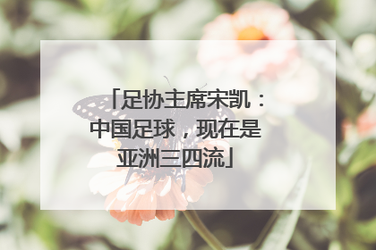 足协主席宋凯：中国足球，现在是亚洲三四流
