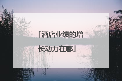 酒店业绩的增长动力在哪