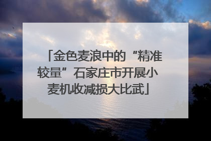 金色麦浪中的“精准较量”石家庄市开展小麦机收减损大比武