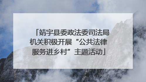 靖宇县委政法委司法局机关积极开展“公共法律服务进乡村”主题活动
