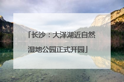 长沙：大泽湖近自然湿地公园正式开园